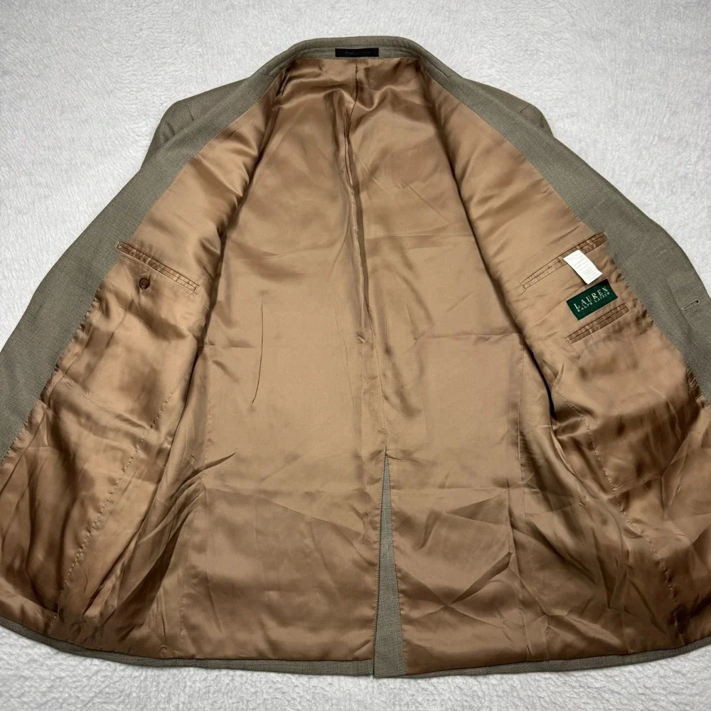 Vintage Polo Ralph Lauren Blazer Tan Sport‎ Dinner Jacket Men's Size 42L